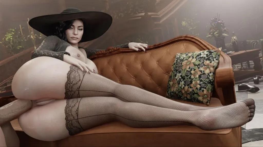 [AXENANIM] Lady Dimitrescu is busy (nude)
